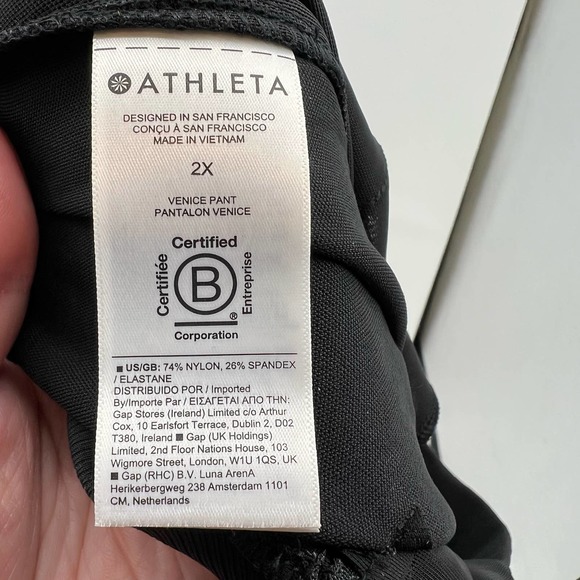 ATHLETA Venice Flare Pant Large L Black Venice Pant Wide Leg #882675 NEW size 2X - Picture 11 of 12